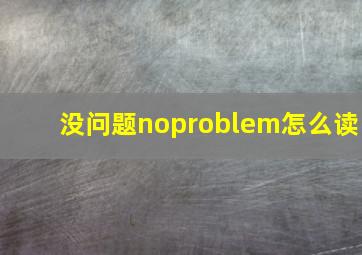 没问题noproblem怎么读