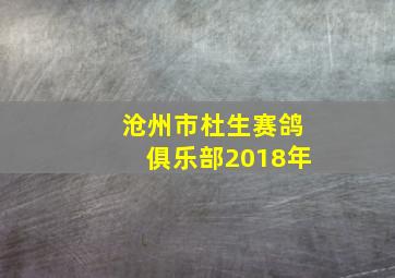 沧州市杜生赛鸽俱乐部2018年