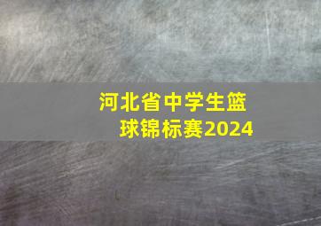 河北省中学生篮球锦标赛2024