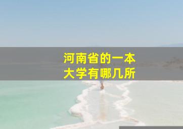 河南省的一本大学有哪几所