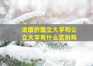 法国的国立大学和公立大学有什么区别吗