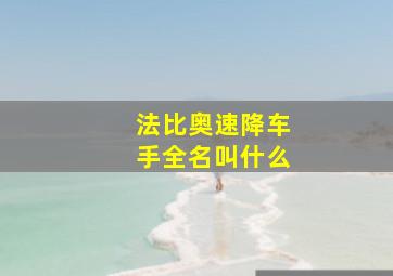 法比奥速降车手全名叫什么