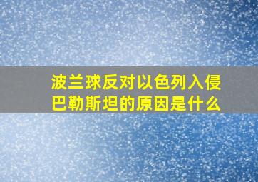 波兰球反对以色列入侵巴勒斯坦的原因是什么