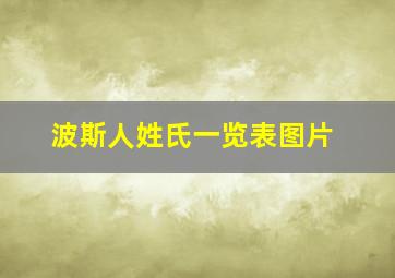 波斯人姓氏一览表图片