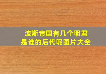 波斯帝国有几个明君是谁的后代呢图片大全