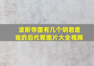 波斯帝国有几个明君是谁的后代呢图片大全视频