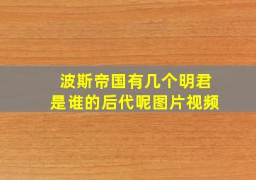 波斯帝国有几个明君是谁的后代呢图片视频