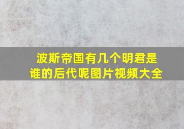 波斯帝国有几个明君是谁的后代呢图片视频大全