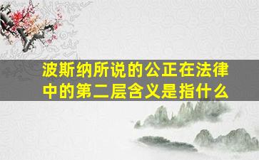 波斯纳所说的公正在法律中的第二层含义是指什么