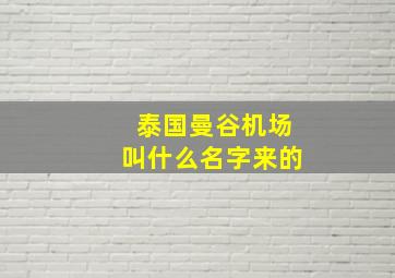 泰国曼谷机场叫什么名字来的