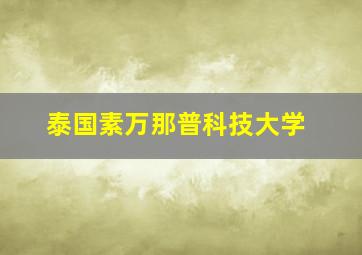 泰国素万那普科技大学