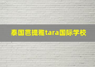 泰国芭提雅tara国际学校