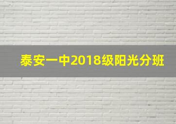 泰安一中2018级阳光分班