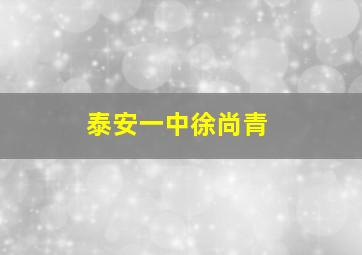 泰安一中徐尚青