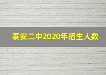 泰安二中2020年招生人数