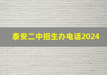 泰安二中招生办电话2024