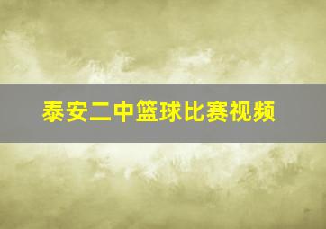 泰安二中篮球比赛视频