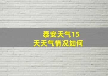 泰安天气15天天气情况如何