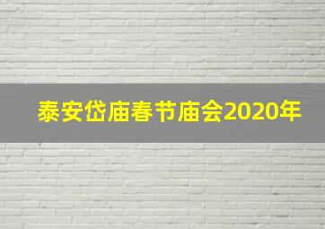 泰安岱庙春节庙会2020年