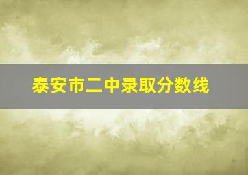 泰安市二中录取分数线