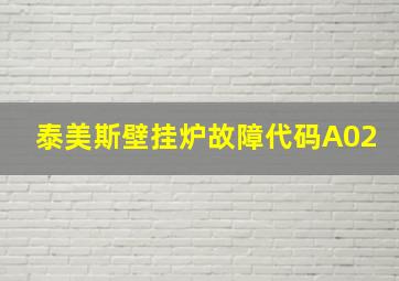 泰美斯壁挂炉故障代码A02