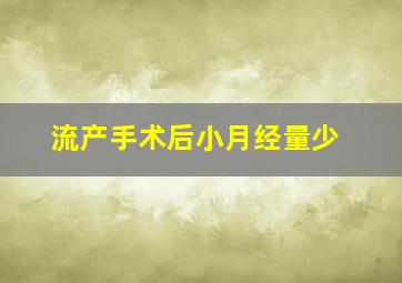 流产手术后小月经量少