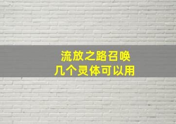 流放之路召唤几个灵体可以用