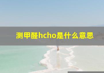 测甲醛hcho是什么意思