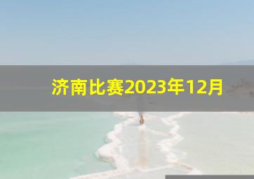 济南比赛2023年12月