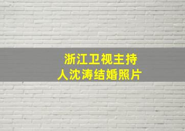 浙江卫视主持人沈涛结婚照片