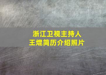 浙江卫视主持人王焜简历介绍照片