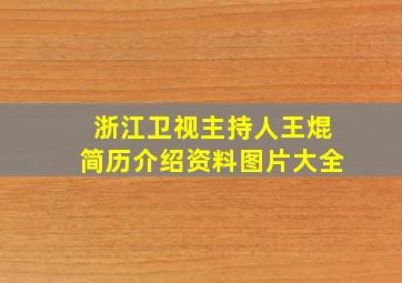 浙江卫视主持人王焜简历介绍资料图片大全