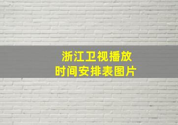 浙江卫视播放时间安排表图片