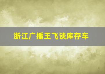 浙江广播王飞谈库存车