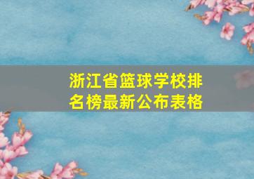 浙江省篮球学校排名榜最新公布表格