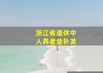 浙江省退休中人养老金补发