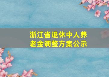 浙江省退休中人养老金调整方案公示