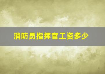 消防员指挥官工资多少