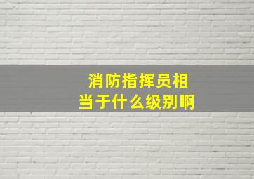 消防指挥员相当于什么级别啊