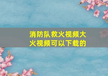 消防队救火视频大火视频可以下载的