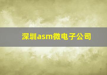 深圳asm微电子公司