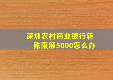 深圳农村商业银行转账限额5000怎么办