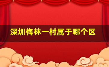 深圳梅林一村属于哪个区