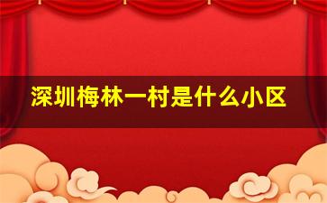 深圳梅林一村是什么小区