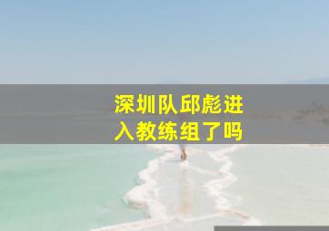 深圳队邱彪进入教练组了吗