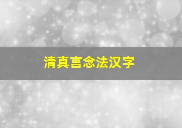 清真言念法汉字