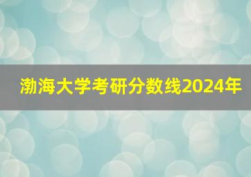 渤海大学考研分数线2024年