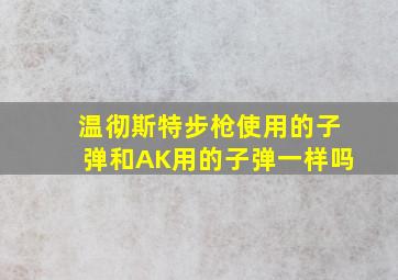 温彻斯特步枪使用的子弹和AK用的子弹一样吗