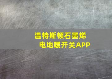 温特斯顿石墨烯电地暖开关APP