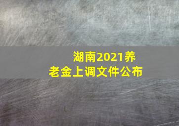 湖南2021养老金上调文件公布